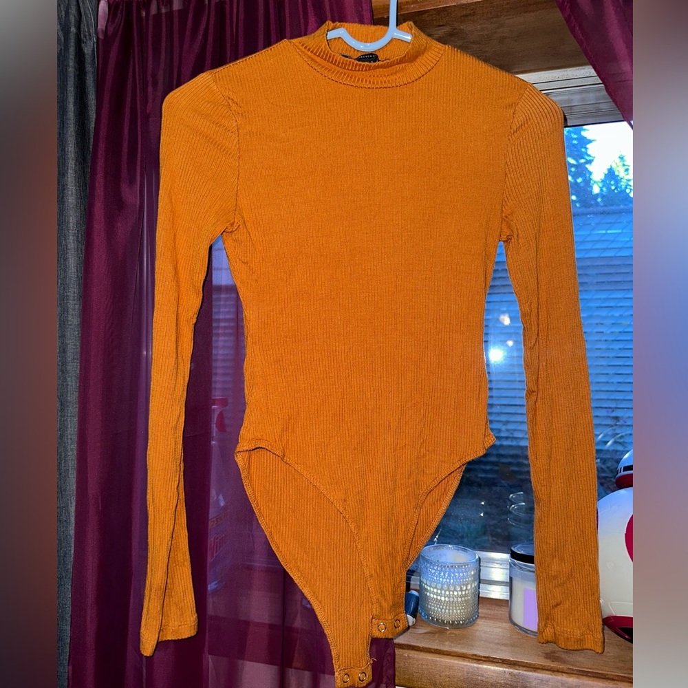 Orange long sleeve bodysuit. Forever 21